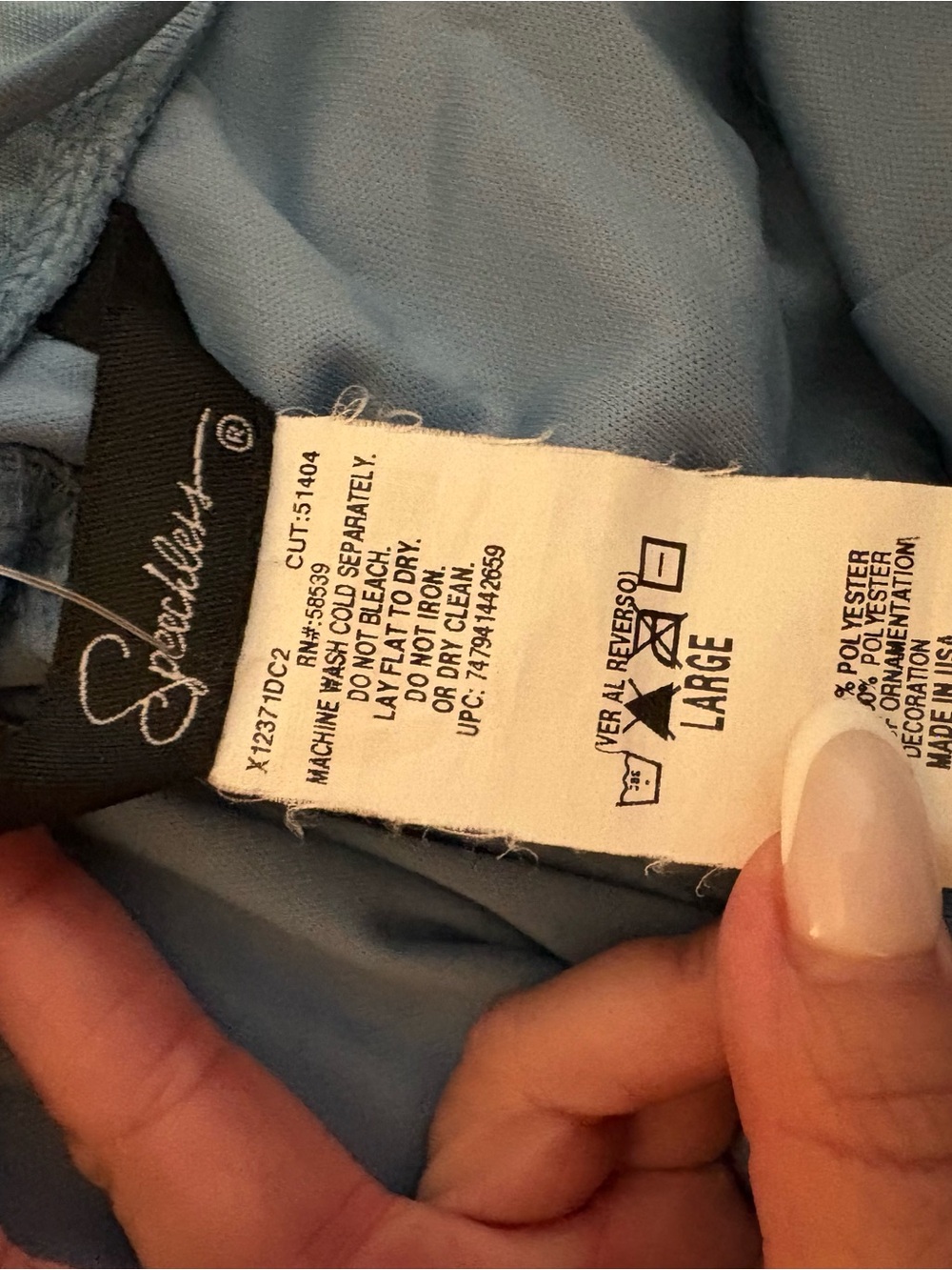 NWT Strapless Ruched Blue Cascade Evening Dress - Picture 10 of 12